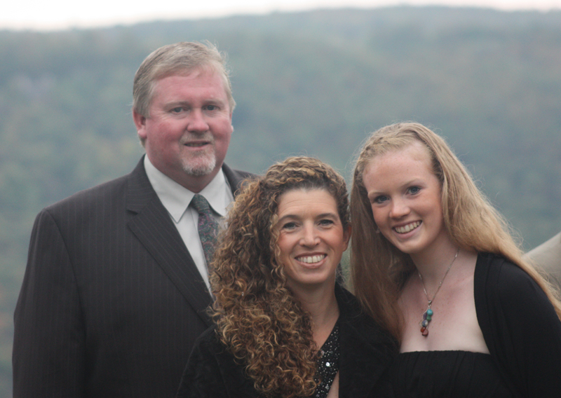 Jordan with Dad & Mom at Erin & Joe's Wedding - Sept 2010